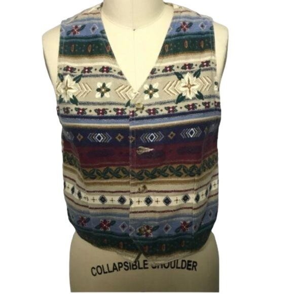 Vintage 90's Vest By Vivaldi Jeanswear M - Picture 6 of 10